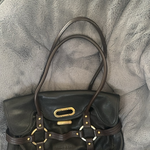 Tiffany and Fred Paris black leather bag gold hardware! Great condition! - Picture 3 of 7